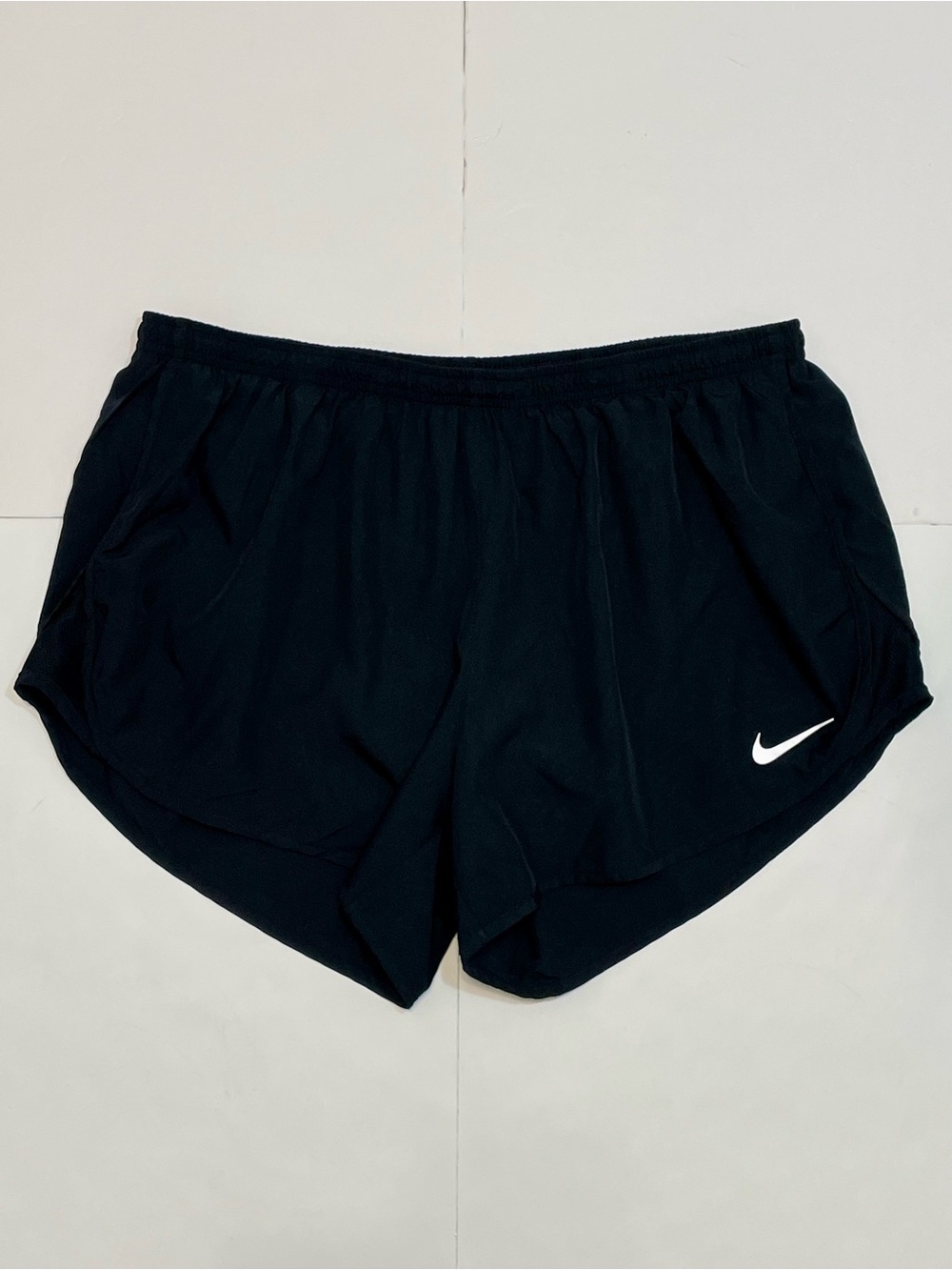 Nike Women’s Black Athletic Shorts with White Swoosh Size XL